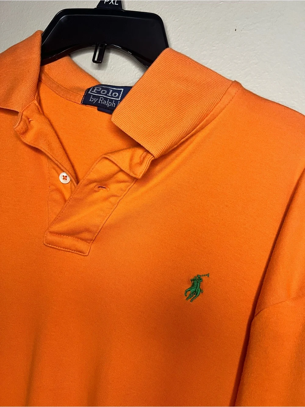 Ralph Lauren Orange Polo with Green Pony Embroidery